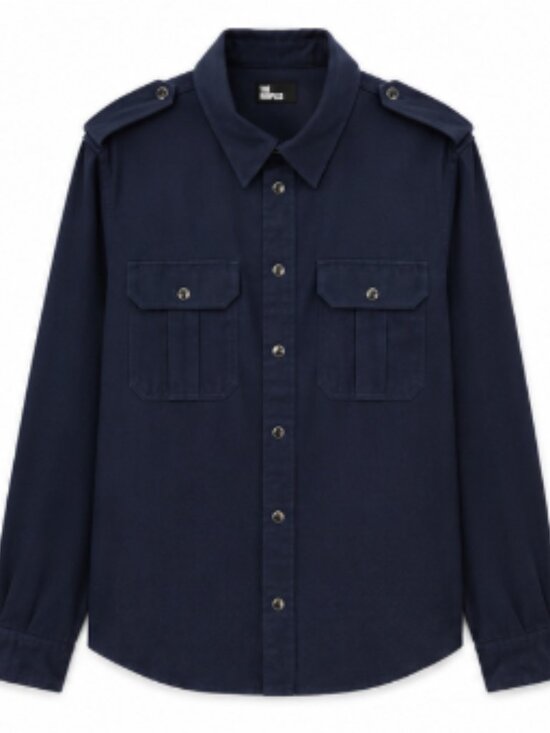 The Kooples Other - The Kooples Navy Military Safari Snap-Front Overshirt Shirt EU M